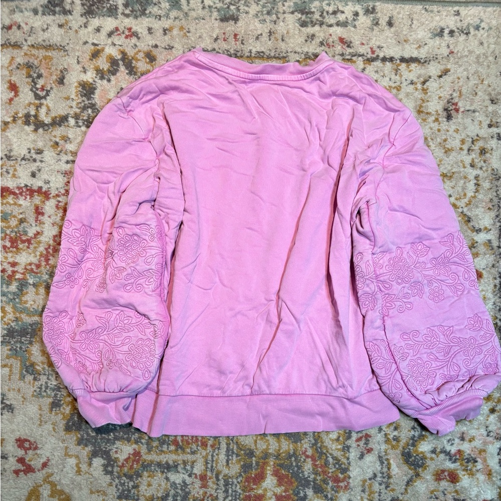 Wonderly Pink Sweatshirt with Embroidered Sleeves - Picture 6 of 6